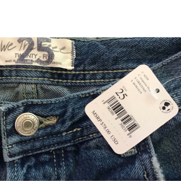 Free People Maggie Mid Rise Straight Size 25 Sequoia Blue Rinse New with Tags - Picture 4 of 6
